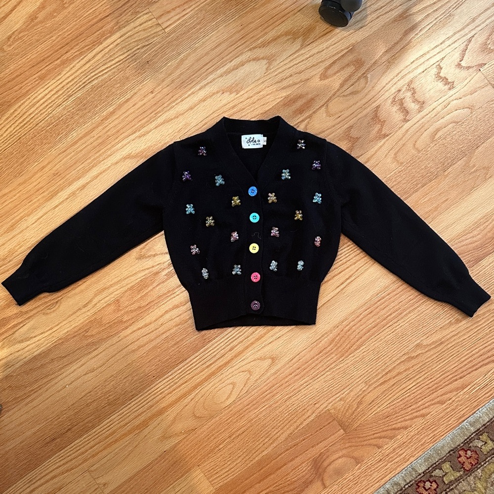 Lola and the Boys Gummy Bear Knit Cardigan, Size 6